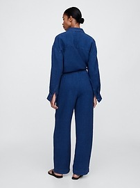 Gauze Pull-On Wide-Leg Pants