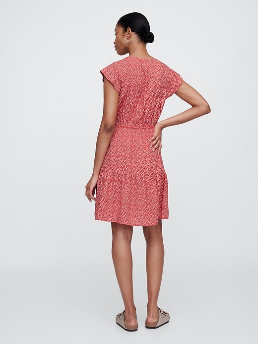 Image number 2 showing, Flutter Sleeve Tie-Waist Mini Dress