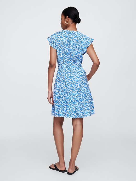 Image number 2 showing, Flutter Sleeve Tie-Waist Mini Dress