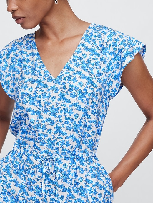 Image number 3 showing, Flutter Sleeve Tie-Waist Mini Dress