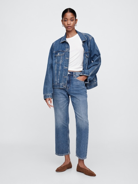 Low Slung SuperSoft Relaxed Straight Crop Jeans