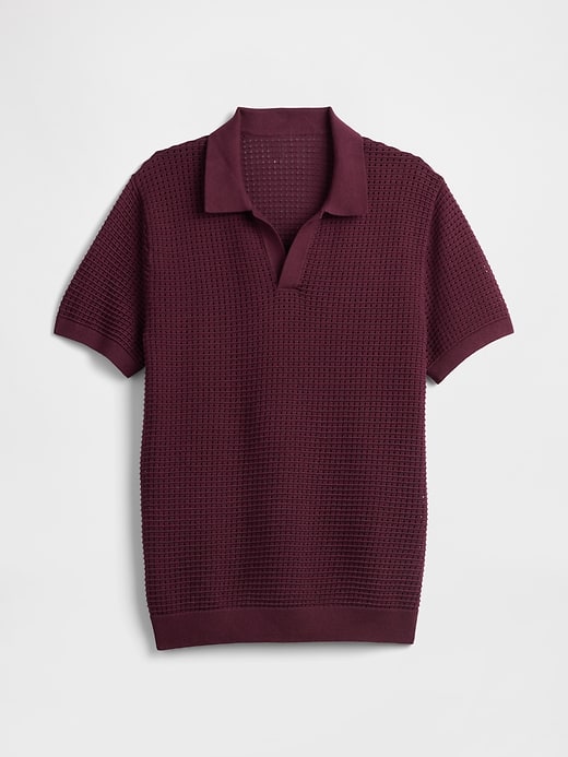 Image number 5 showing, Crochet Johnny Collar Polo Shirt