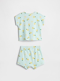 Baby Ribbed Henley Two-Piece Outfit Set