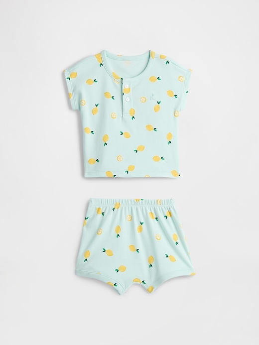 Image number 1 showing, Baby Ribbed Henley Two-Piece Outfit Set