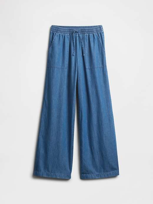 Image number 1 showing, Kids Gauze Pull-On Wide-Leg Pants