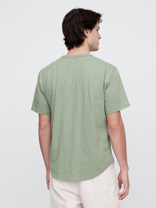 Image number 2 showing, Lived-In Relaxed Curved Hem Henley T-Shirt