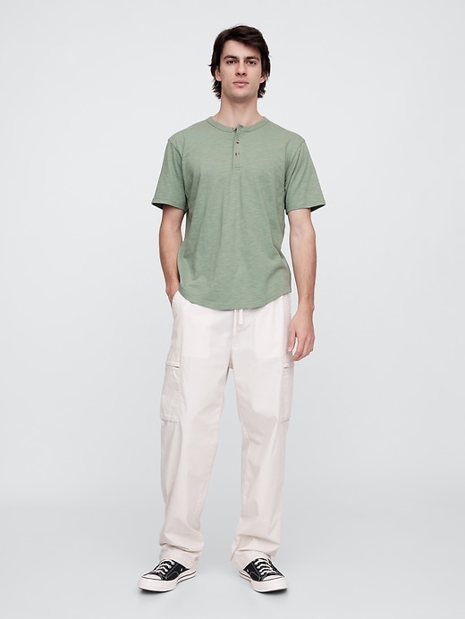 Image number 3 showing, Lived-In Relaxed Curved Hem Henley T-Shirt