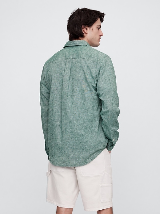 Image number 2 showing, Linen-Blend Shirt in Standard Fit