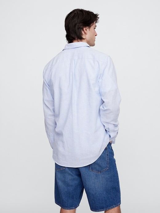Image number 2 showing, Linen-Blend Shirt in Standard Fit