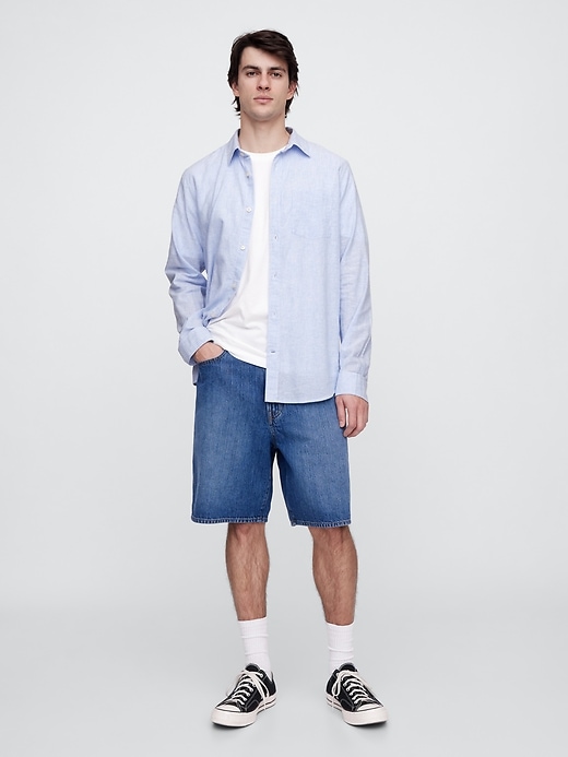 Image number 3 showing, Linen-Blend Shirt in Standard Fit