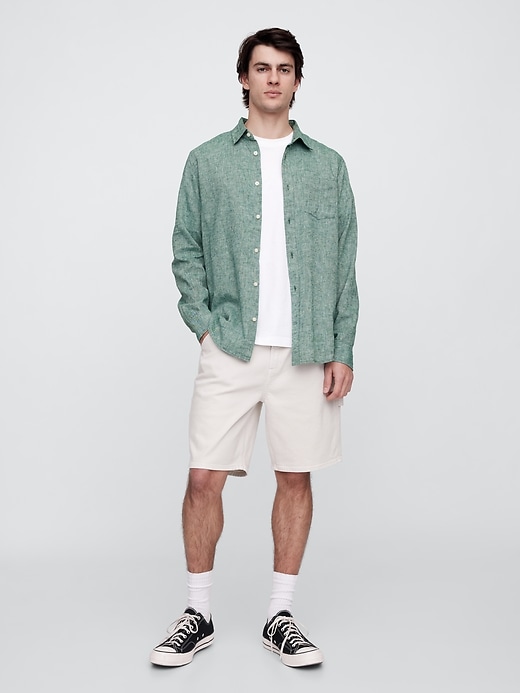 Image number 3 showing, Linen-Blend Shirt in Standard Fit