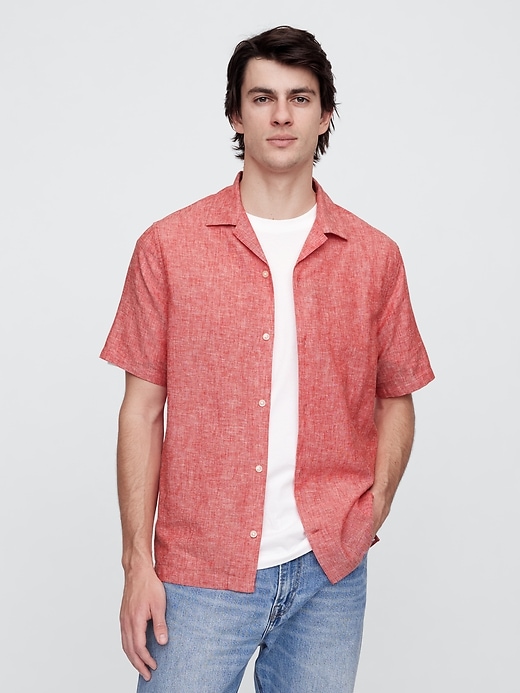 Image number 1 showing, Linen-Blend Vacay Shirt in Standard Fit