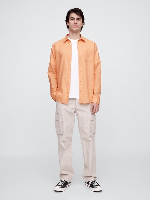 Image number 3 showing, Linen-Blend Shirt in Standard Fit