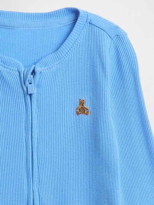 Image number 3 showing, Baby Ribbed Two-Way Zip One-Piece