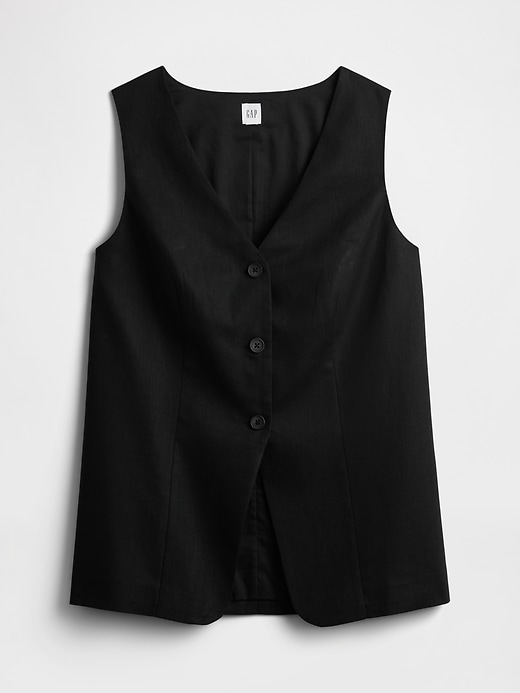Image number 5 showing, Longline Linen-Blend Vest