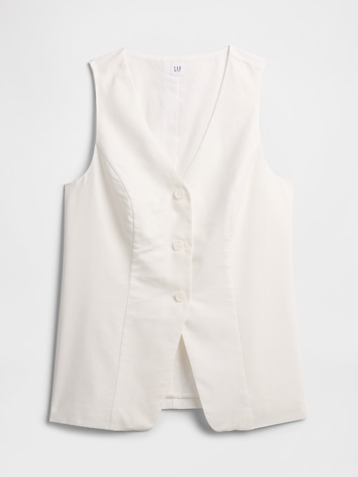 Image number 5 showing, Longline Linen-Blend Vest