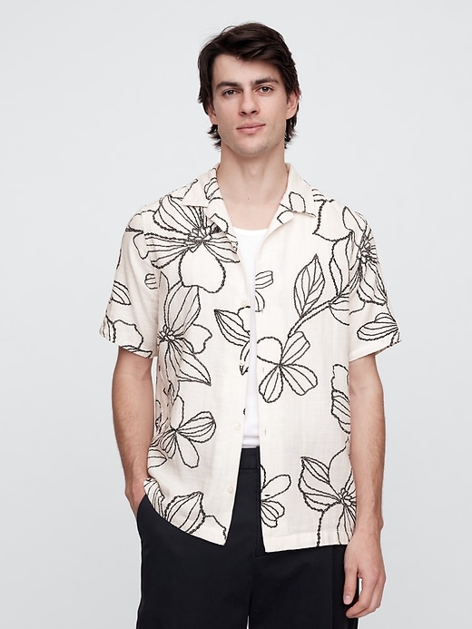 Image number 1 showing, Gauze Vacay Shirt in Standard Fit