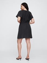 Gauze Splitneck Midi Dress