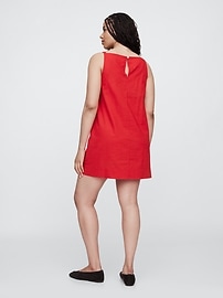 Linen-Blend Apron Mini Dress