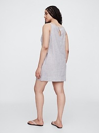 Linen-Blend Apron Mini Dress