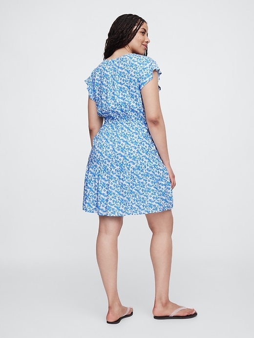 Image number 5 showing, Flutter Sleeve Tie-Waist Mini Dress