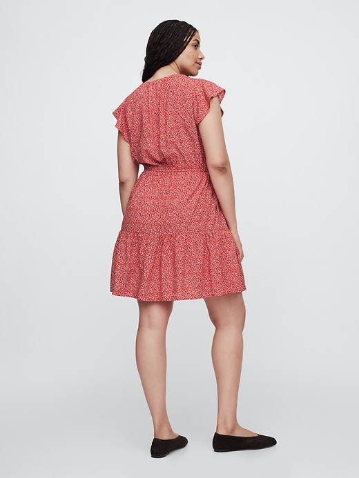 Image number 5 showing, Flutter Sleeve Tie-Waist Mini Dress