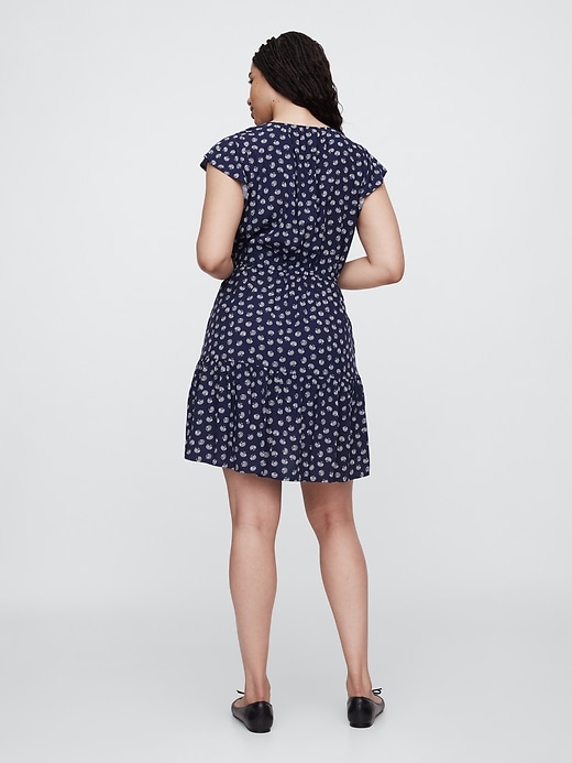 Image number 5 showing, Flutter Sleeve Tie-Waist Mini Dress