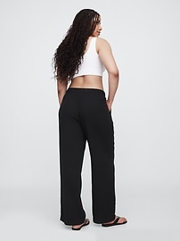 Mid Rise Gauze Pull-On Wide-Leg Pants