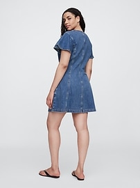 Denim Flutter Sleeve Mini Dress