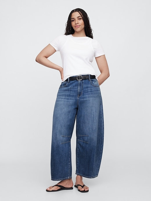 Image number 5 showing, Mid Rise Horseshoe Crop Jeans