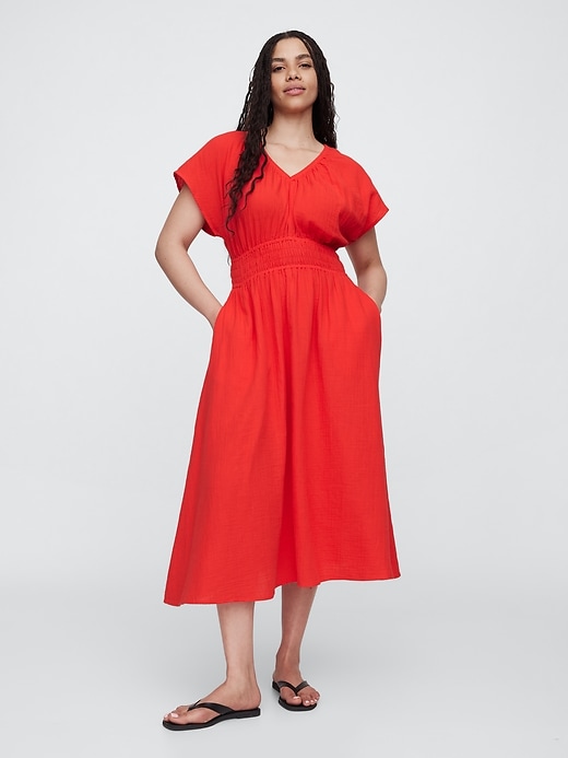 Image number 4 showing, Smocked V-Neck Maxi Dress