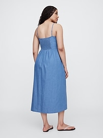 Denim Scoopneck Midi Dress