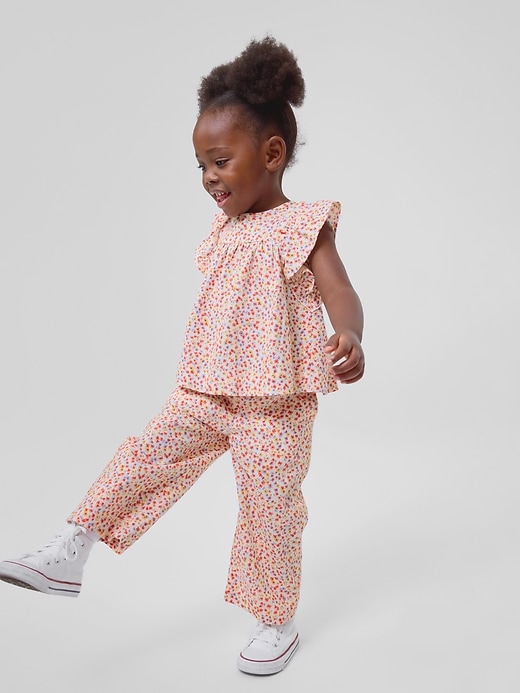 Image number 2 showing, babyGap Linen-Blend Wide-Leg Pull-On Pants