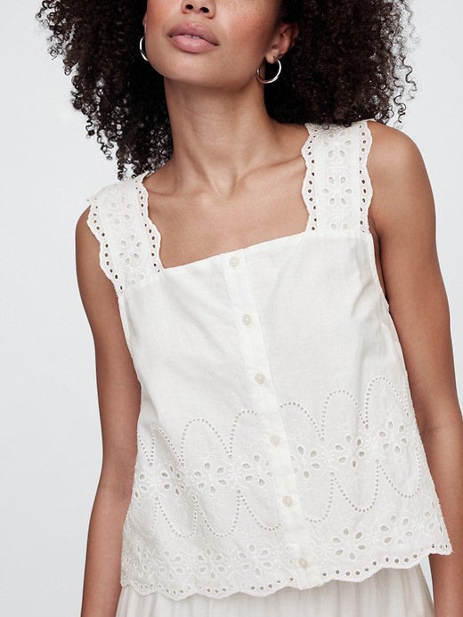 Eyelet Apron Top
