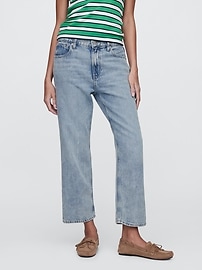 Mid Rise Relaxed Straight Jeans