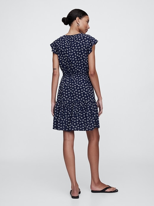 Image number 2 showing, Flutter Sleeve Tie-Waist Mini Dress