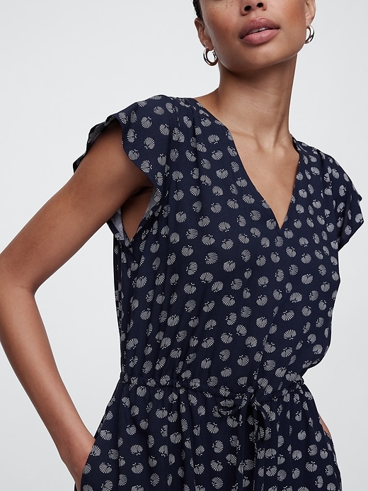 Image number 3 showing, Flutter Sleeve Tie-Waist Mini Dress