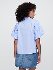 Poplin Bubble Sleeve Top