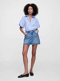 Poplin Bubble Sleeve Top
