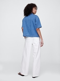 High Rise Pull-On Wide-Leg Jeans