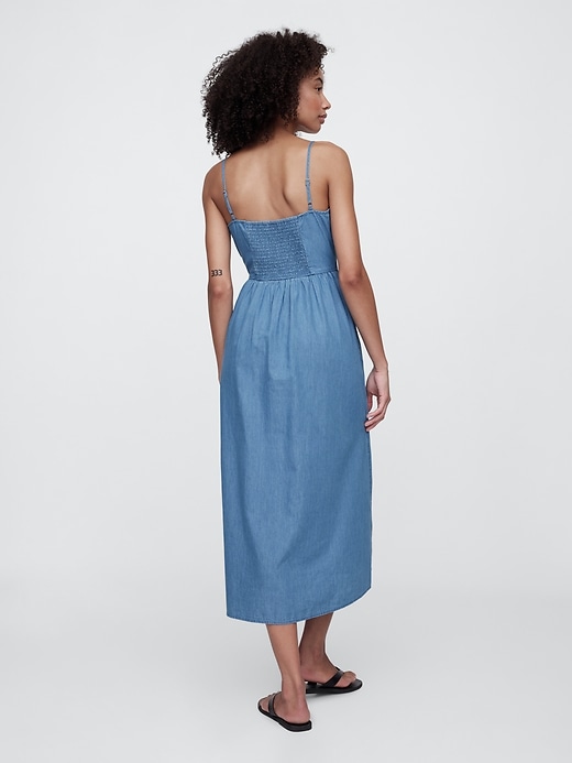 Image number 2 showing, Denim Scoopneck Midi Dress