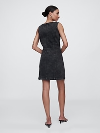 Denim Button-Front Mini Dress