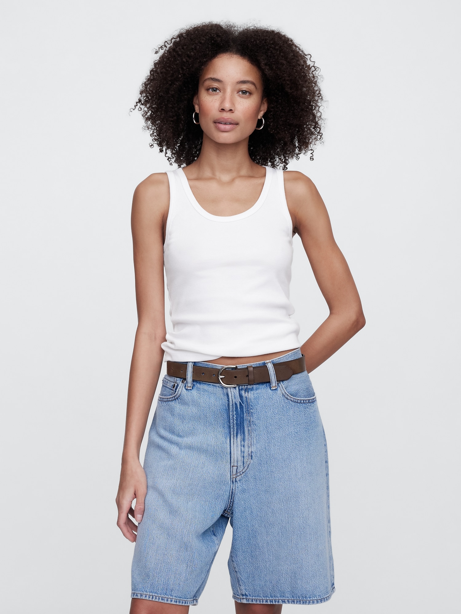 Ribbed Scoopneck Tank Top