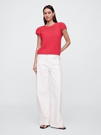 Mixed-Stitch Sweater Top