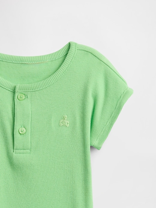 Image number 3 showing, Baby Ribbed Henley Two-Piece Outfit Set