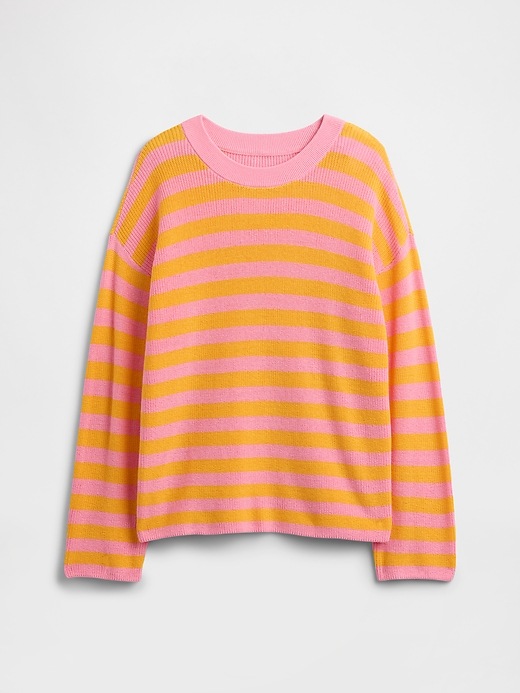 Oversized Stripe Crewneck Sweater