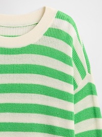 Oversized Stripe Crewneck Sweater