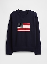 Vineyard Vines American Flag Cotton Crewneck Sweater