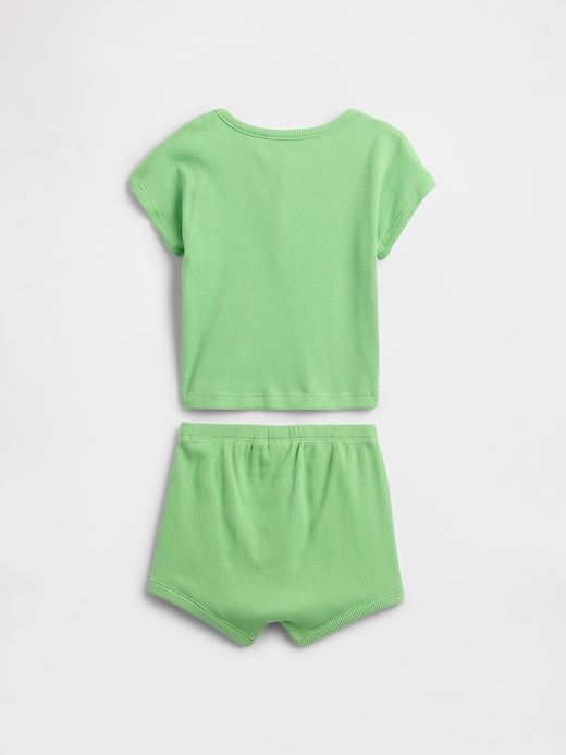 Image number 2 showing, Baby Ribbed Henley Two-Piece Outfit Set