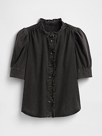 Puff Sleeve Denim Shirt
